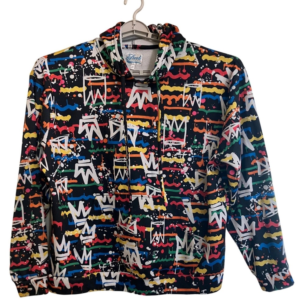 Fresh Prints of Bel Air Hoodie 3X Multicolor Graffiti Crown Paint Splatter